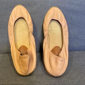 Louboutin pale pink espadrille flats
